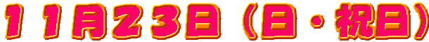 11月23日(日・祝日)